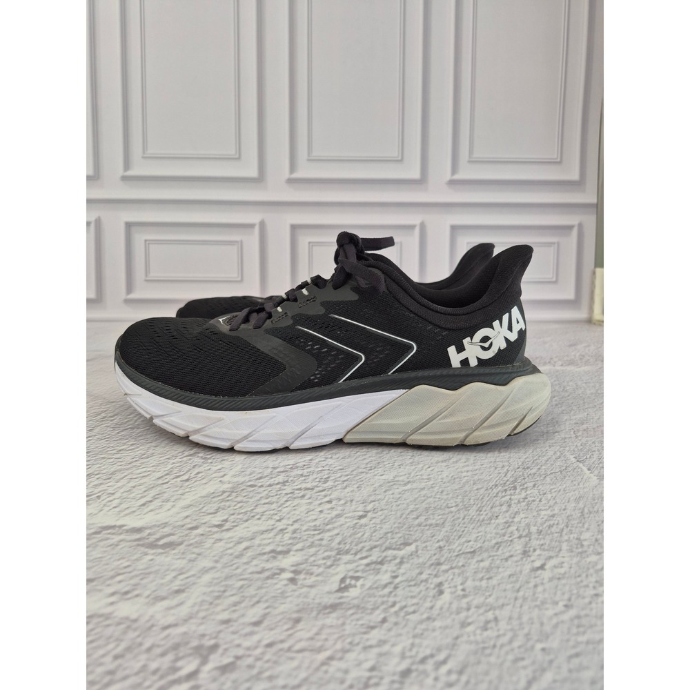 Hoka One One Arahi 5 Running Shoes Mens Size 8.5 Black Stability 1115010 BWHT